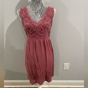 Embroidered Pink Dress